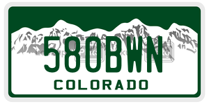 580BWN  license plate in CO