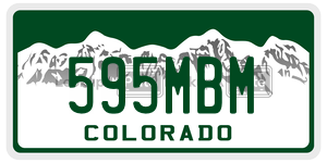 595MBM  license plate in CO