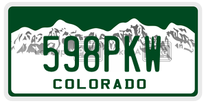 598PKW  license plate in CO