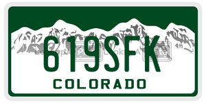 619SFK  license plate in CO