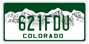 621FDU  license plate in CO