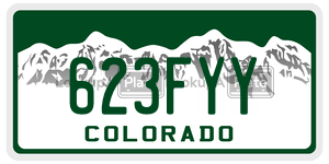 623FYY  license plate in CO