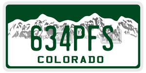 634PFS  license plate in CO