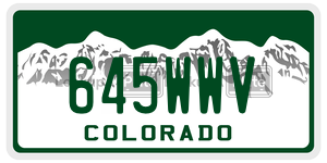 645WWV  license plate in CO