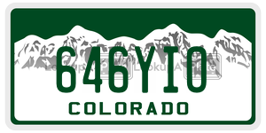 646YIO  license plate in CO