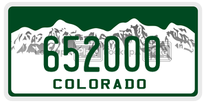 652OOO  license plate in CO