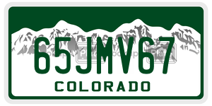 65JMV67  license plate in CO