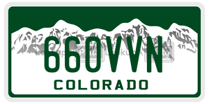 660VVN  license plate in CO