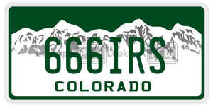 666IRS  license plate in CO