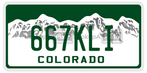 667KLI  license plate in CO