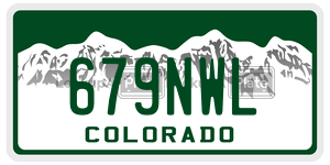 679NWL  license plate in CO