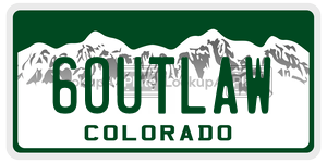 6OUTLAW  license plate in CO