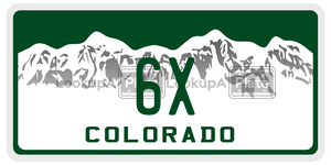 6X  license plate in CO