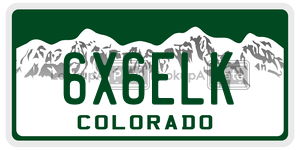 6X6ELK  license plate in CO