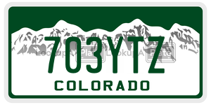 703YTZ  license plate in CO
