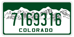 7169316  license plate in CO