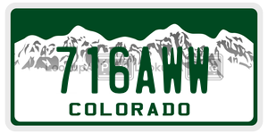 716AWW  license plate in CO