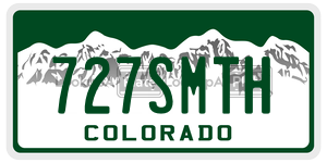 727SMTH  license plate in CO