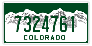 7324761 license plate in Colorado
