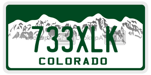 733XLK  license plate in CO