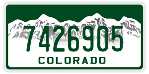 7426905 license plate in Colorado