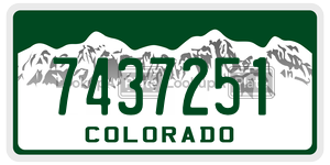 7437251 license plate in Colorado