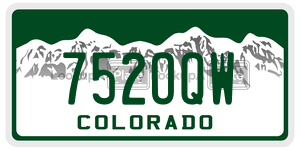 752OQW  license plate in CO