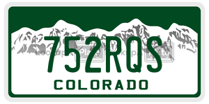 752RQS  license plate in CO