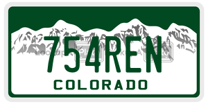 754REN  license plate in CO