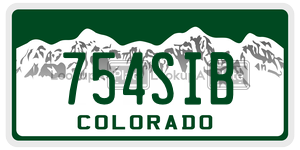 754SIB  license plate in CO