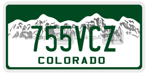 755VCZ license plate in Colorado