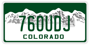760UDJ  license plate in CO