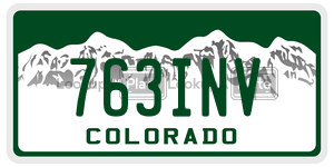 763INV  license plate in CO