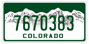 7670383  license plate in CO