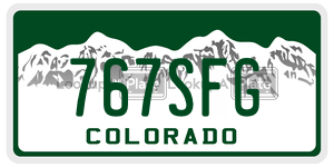 767SFG  license plate in CO