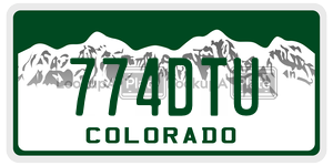 774DTU  license plate in CO