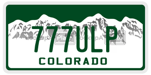 777ULP  license plate in CO
