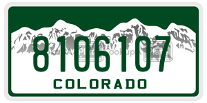 8106107  license plate in CO