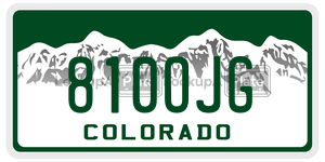 810OJG  license plate in CO
