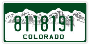 8118191  license plate in CO