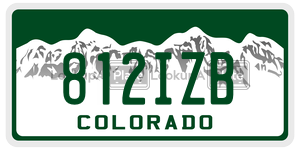 812IZB  license plate in CO