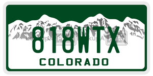 818WTX  license plate in CO