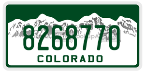 8268770  license plate in CO