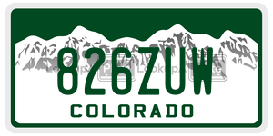 826ZUW  license plate in CO