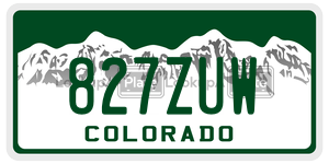 827ZUW  license plate in CO