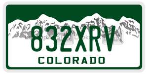 832XRV  license plate in CO