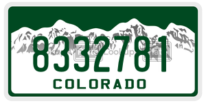 8332781  license plate in CO