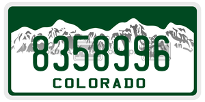 8358996  license plate in CO