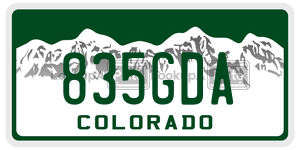 835GDA license plate in Colorado