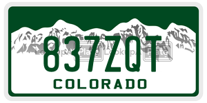 837ZQT  license plate in CO